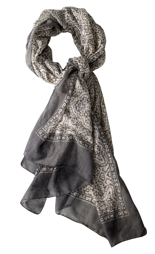 Wholesale Bulk Lot: Damask Paisley Henna Lightweight Infinity Loop Scarf Peach Gray Reseller Pack