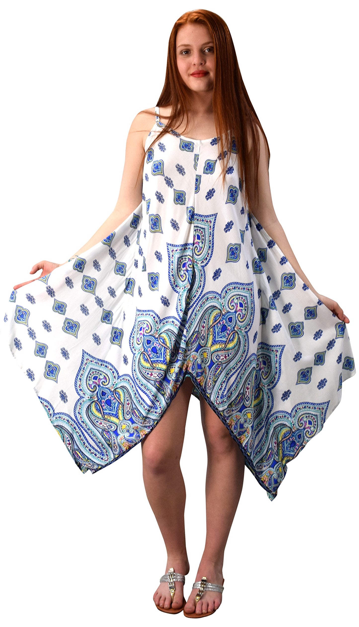 Wholesale Bulk Lot: Women's Gypsy Handkerchief Hem Spaghetti Strap Dress Medium