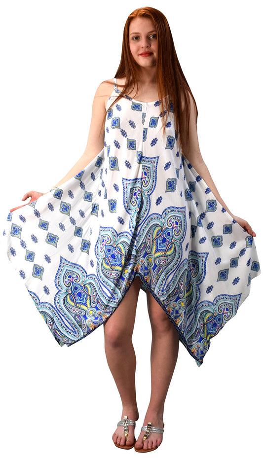 Wholesale Bulk Lot: Women's Gypsy Handkerchief Hem Spaghetti Strap Dress Medium