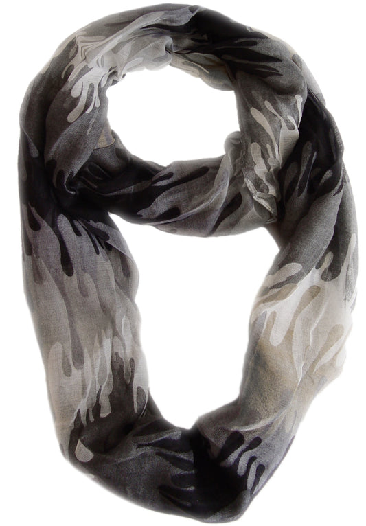 Wholesale Bulk Lot: Abstract Multicolored Paint Design Infinity Loop Scarf Black Reseller Pack