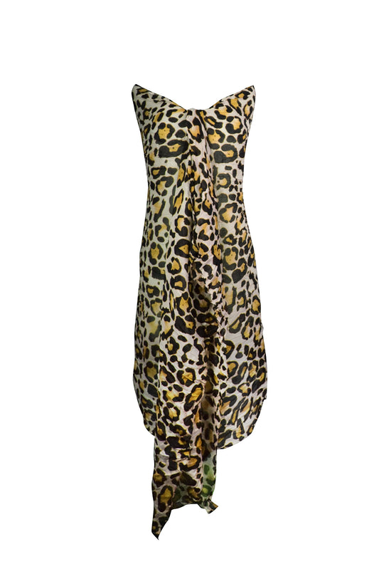 Wholesale Bulk Lot: Yellow Leopard Animal Print Crinkle Scarf Wrap for Resellers