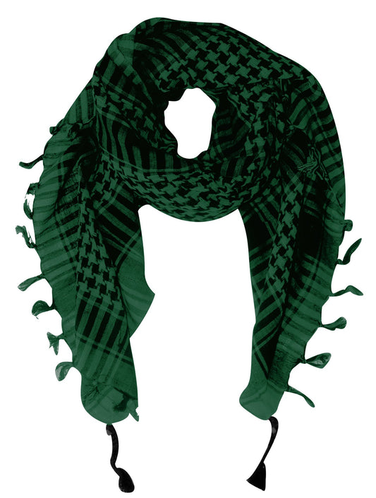 Wholesale Bulk Lot: 100% Cotton Tactical Military Shemagh Keffiyeh Scarf Wrap Green Reseller Pack