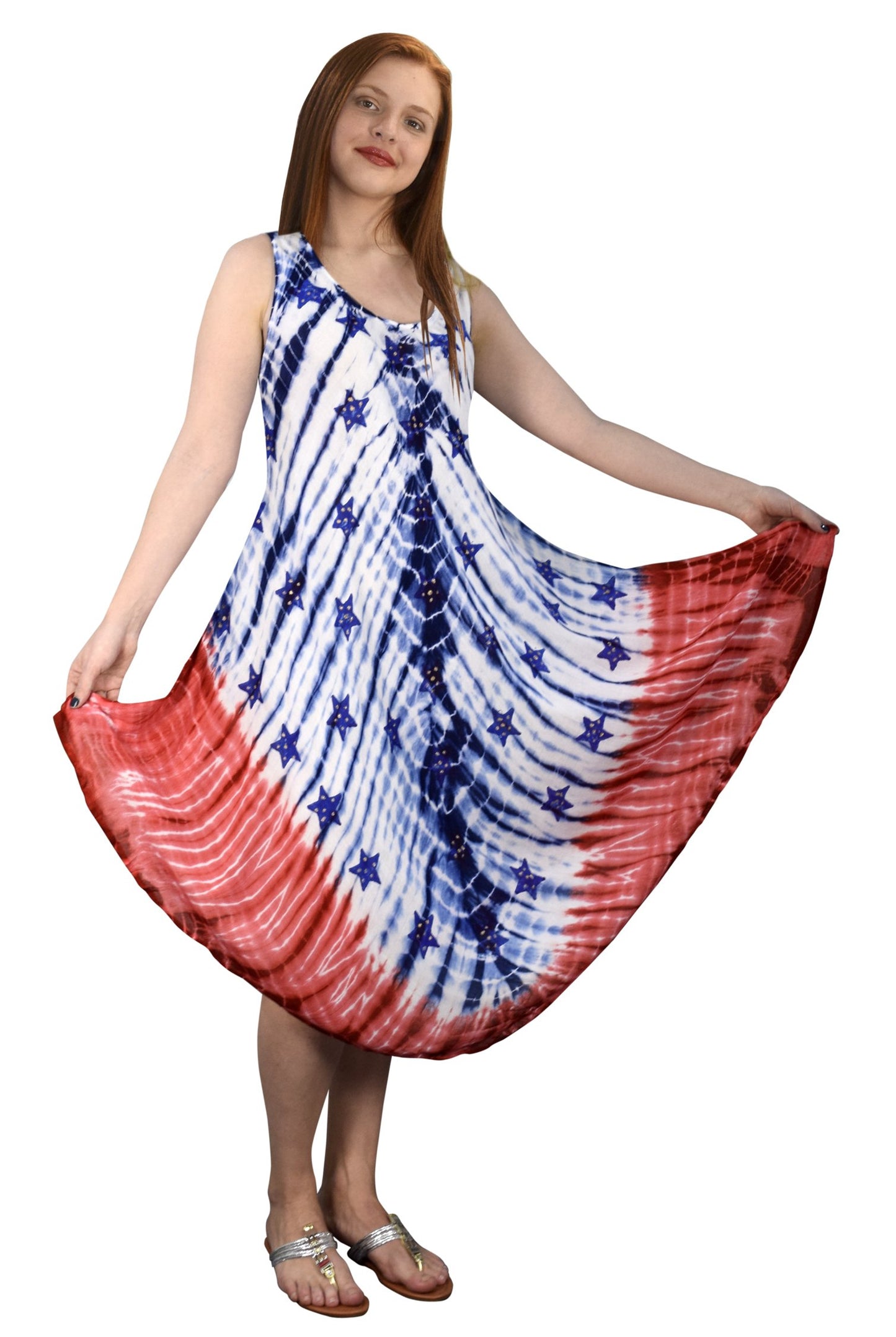 Wholesale Bulk Lot: American Flag Caftan Tank Summer Dress Swimsuit Cover Up