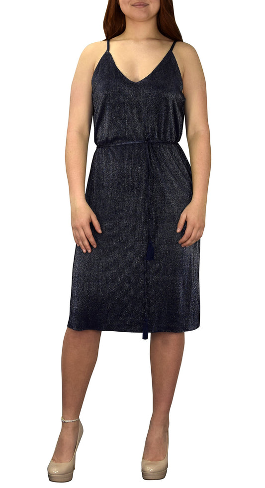 Wholesale Bulk Lot: Women Vintage V Neck Cocktail Midi Boho Dress Navy Small