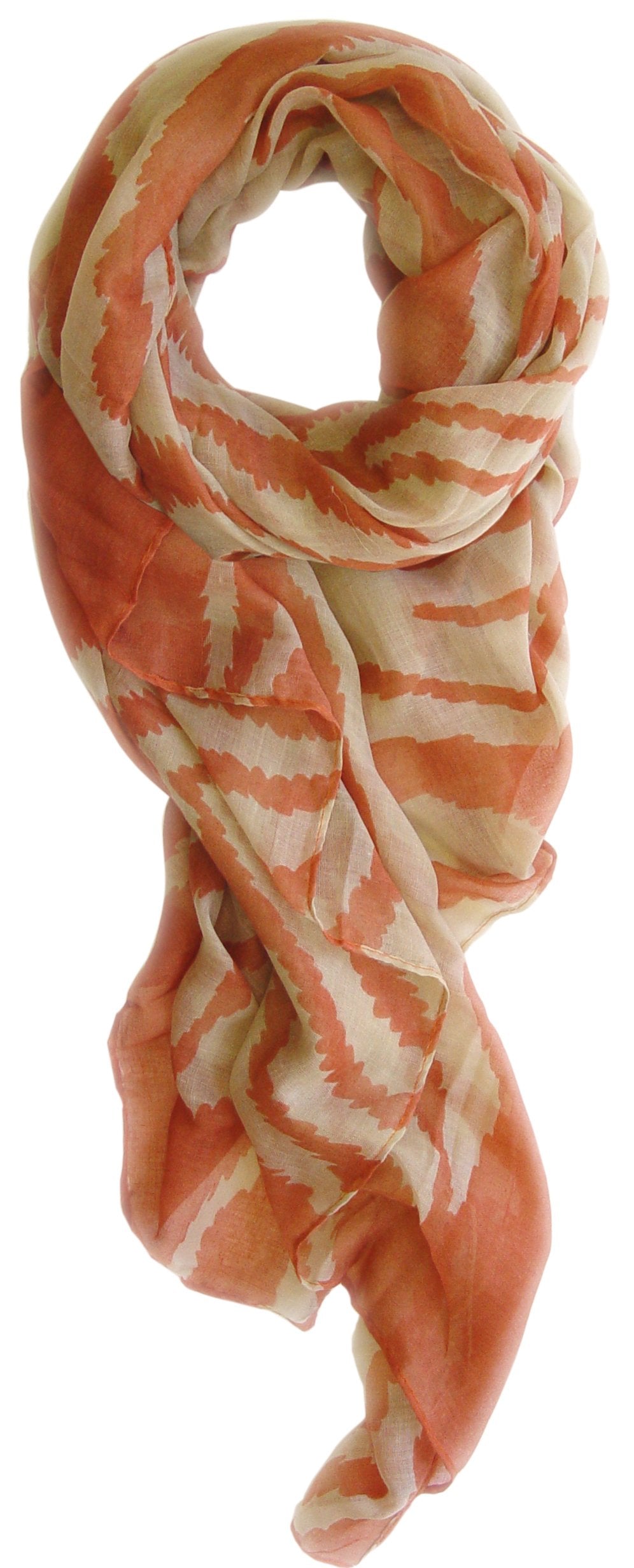 Wholesale Bulk Lot: Zebra Print Summer Graphic Shawl Wrap Scarf Rust Beige Reseller Pack