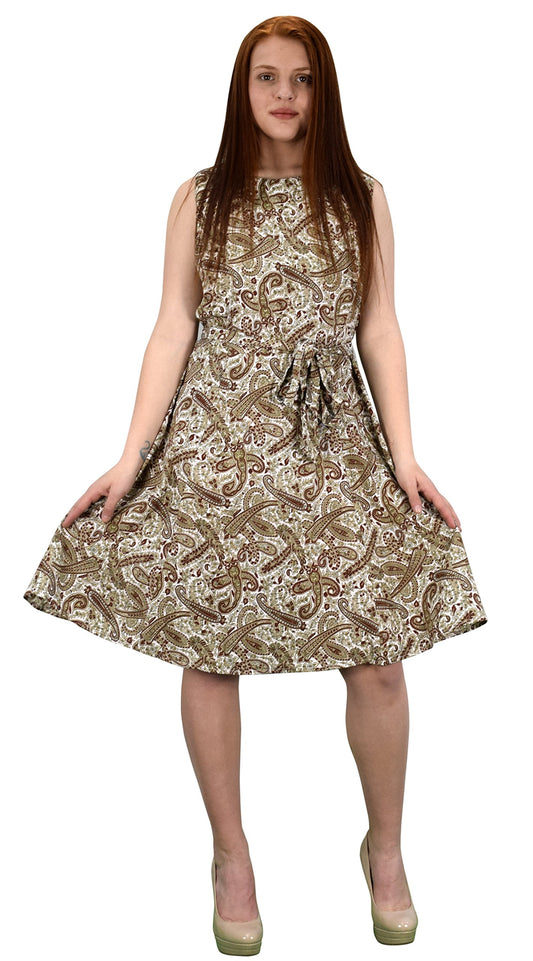 Wholesale Bulk Lot: Silky Vintage A-Line Sleeveless Belted Dress XL Olive Burgundy