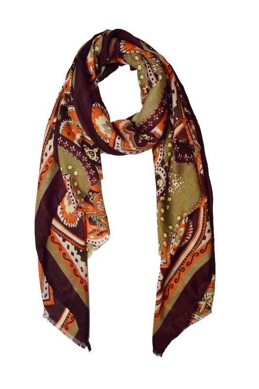 Wholesale Bulk Lot: Vintage Floral Paisley Damask Soft Eyelet Fringe Scarf Shawl Reseller Pack