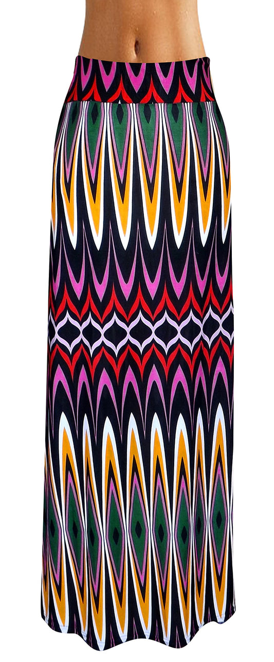 Wholesale Bulk Lot Variety Fold Over Waist Banded Maxi Skirt Reseller Pack