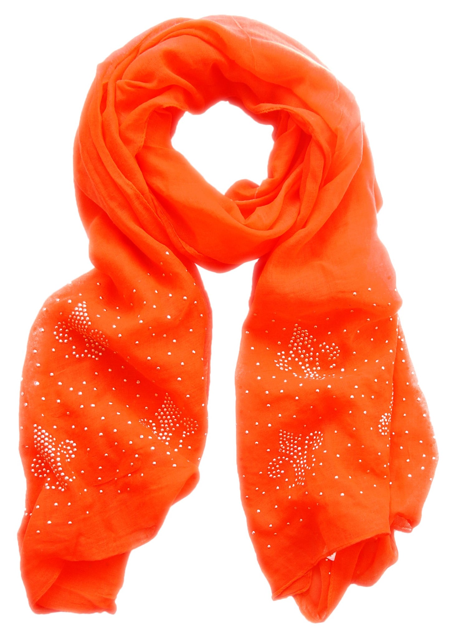 Wholesale Bulk Lot: Classic Glitter Sparkle Studded Scarf Shawl Wrap Orange Reseller Pack