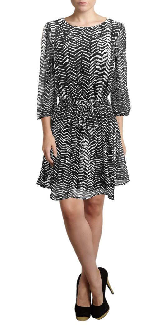 Wholesale Bulk Lot: Womens Shift Mid-Length Dress Chevron Print Black Size M