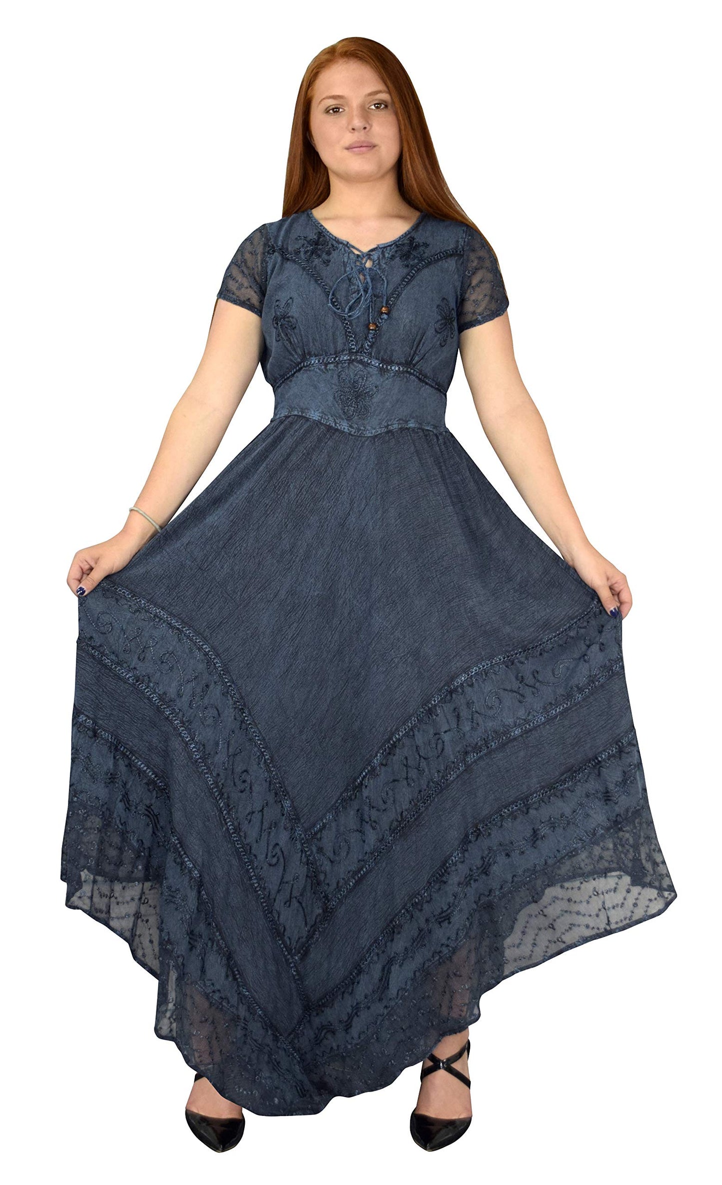 Wholesale Bulk Lot: Navy Handkerchief Hem Boho Chic Summer Dress Small Medium