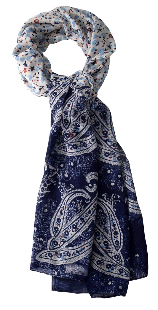 Wholesale Bulk Lot: Damask Paisley Henna Navy Red Lightweight All Season Shawl Scarf for Resellers