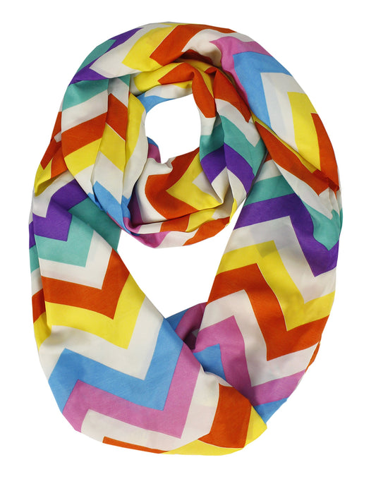 Wholesale Bulk Lot: Purple Chevron Design Infinity Loop Scarf Reseller Pack