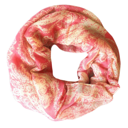 Wholesale Bulk Lot: Pink Sunflower Print Floral Infinity Loop Scarf Reseller Pack