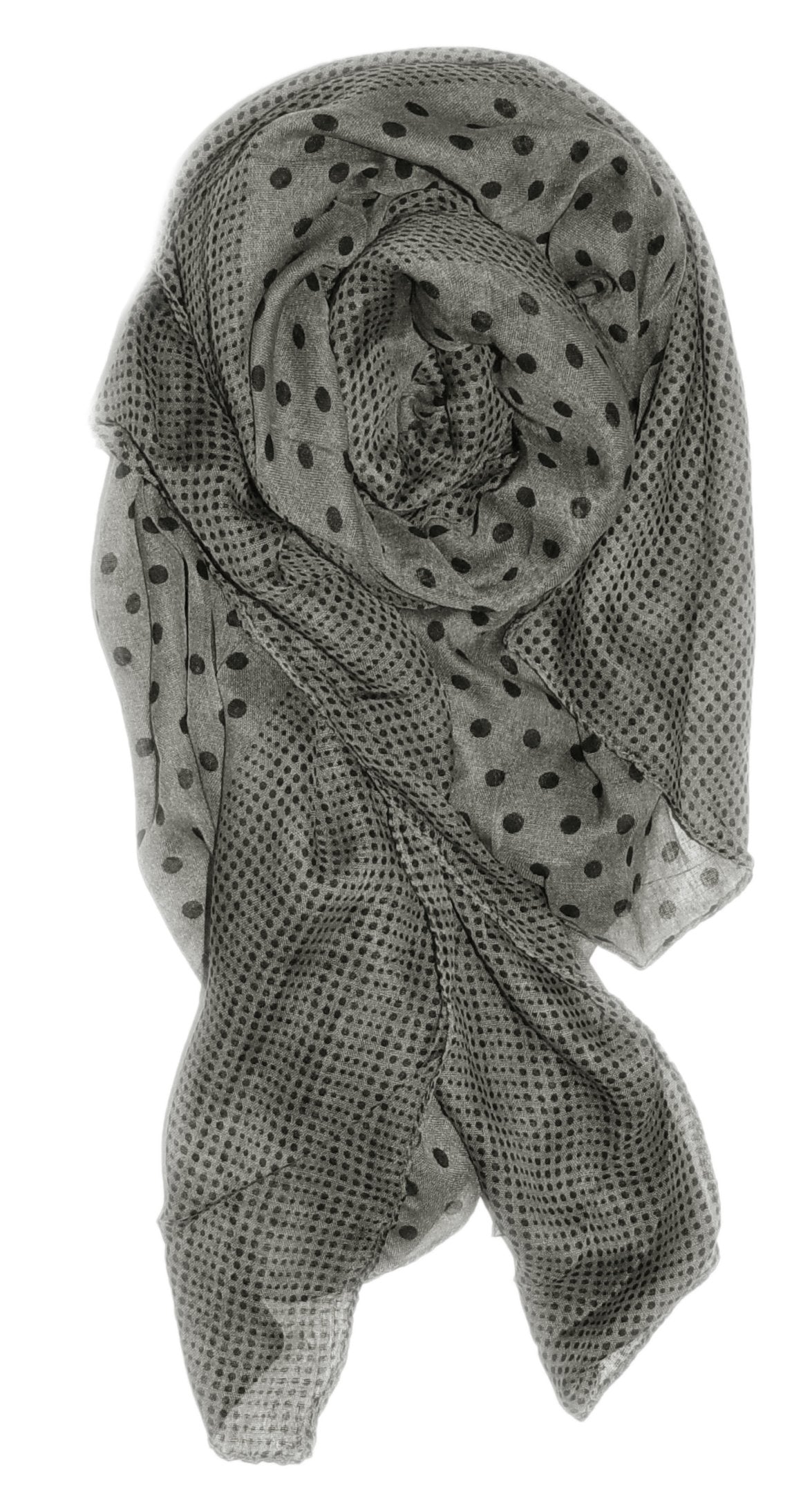 Wholesale Bulk Lot: Lightweight Polka Dot Border Pashmina Scarf Wrap Grey Black Reseller Pack