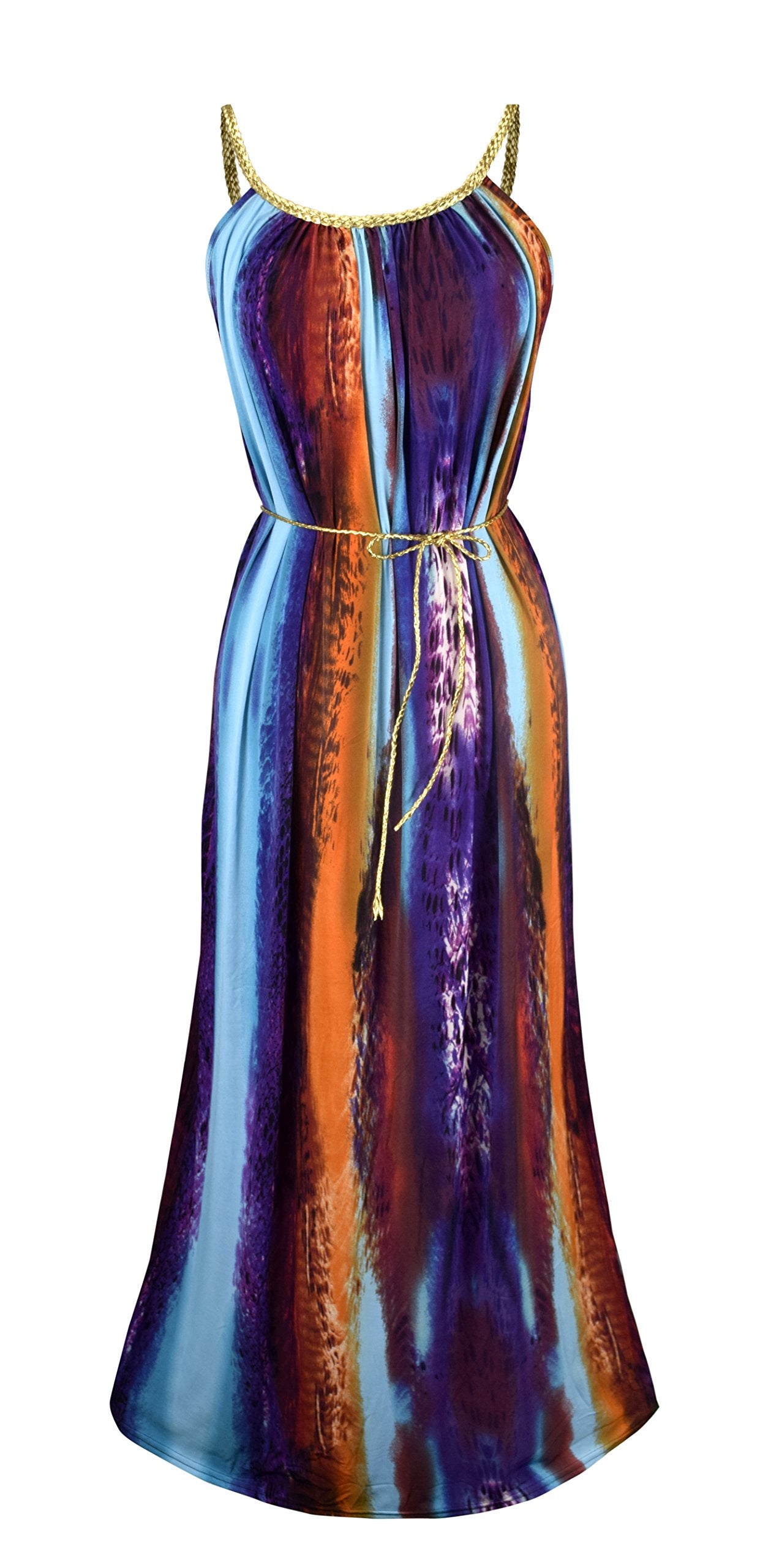 Wholesale Bulk Lot: Women's Halter Tropical Print Beach Maxi Dress Purple Large
