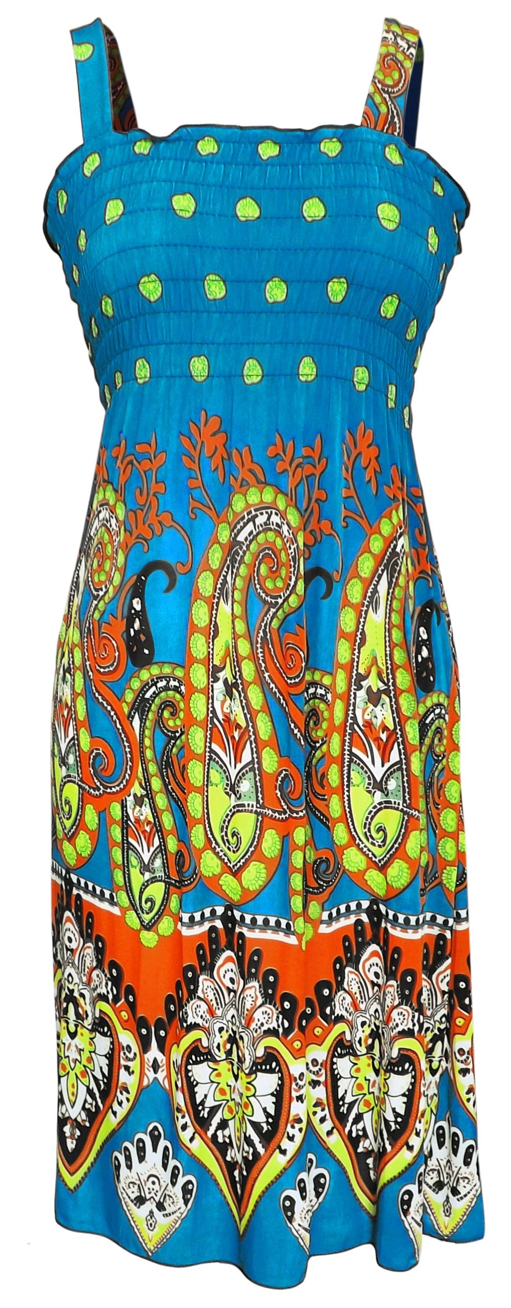 Wholesale Lot: Women's XL Teal Exotic Smocked Midi Spring Summer Dress Bulk
