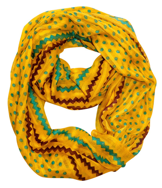 Wholesale Bulk Lot Yellow Polka Dot Chevron Sheer Infinity Loop Scarf Reseller