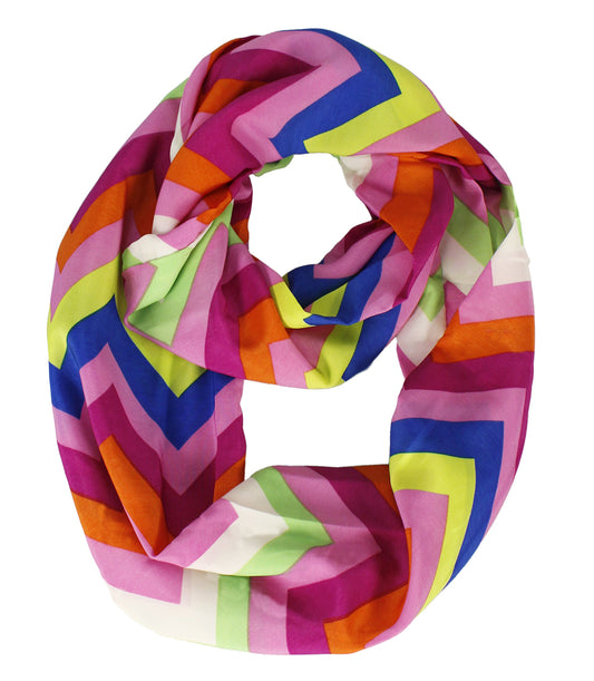 Wholesale Bulk Lot: Fuchsia Chevron Infinity Loop Scarf Reseller Pack