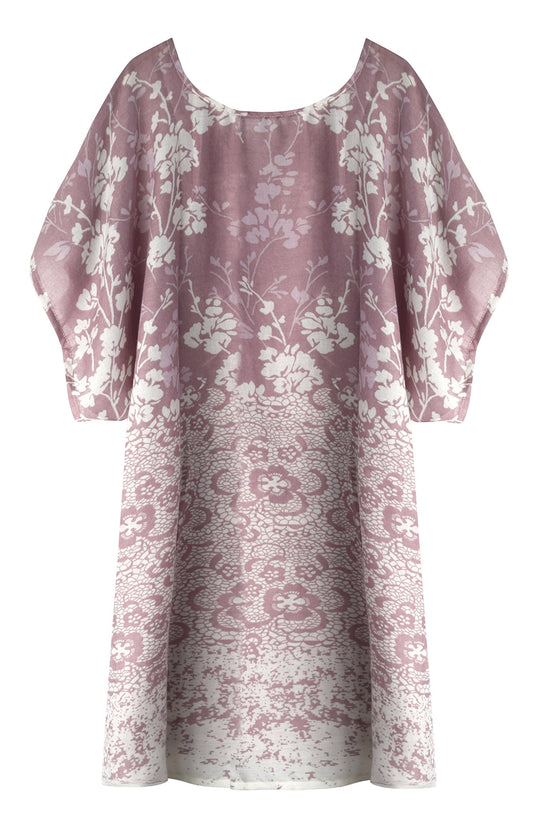 Wholesale Bulk Lot: Pink Vintage Floral Lightweight Pullover Summer Poncho