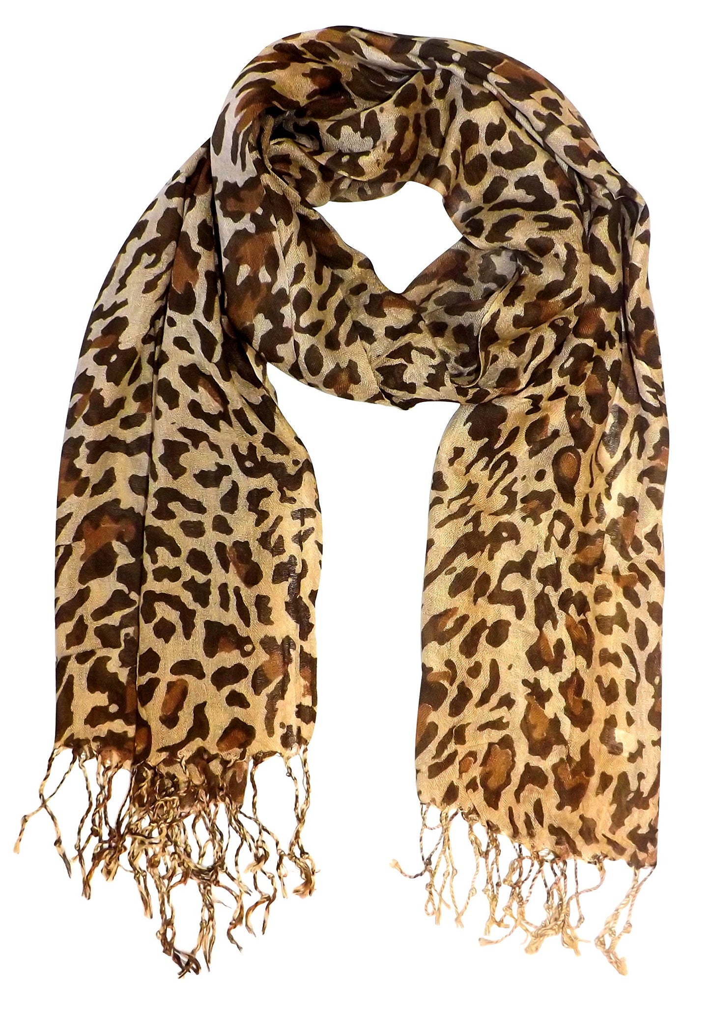 Wholesale Lot Gold Leopard Print Pashmina Silk Scarf Reseller Bulk Soft Shawl Wraps