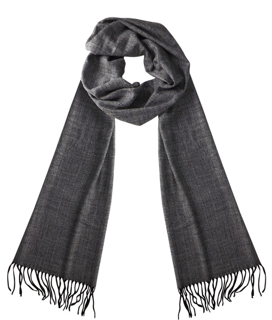Wholesale Bulk Lot: Soft Cashmere Feel Plaid Houndstooth Unisex Warm Scarf Reseller Pack Light Gray
