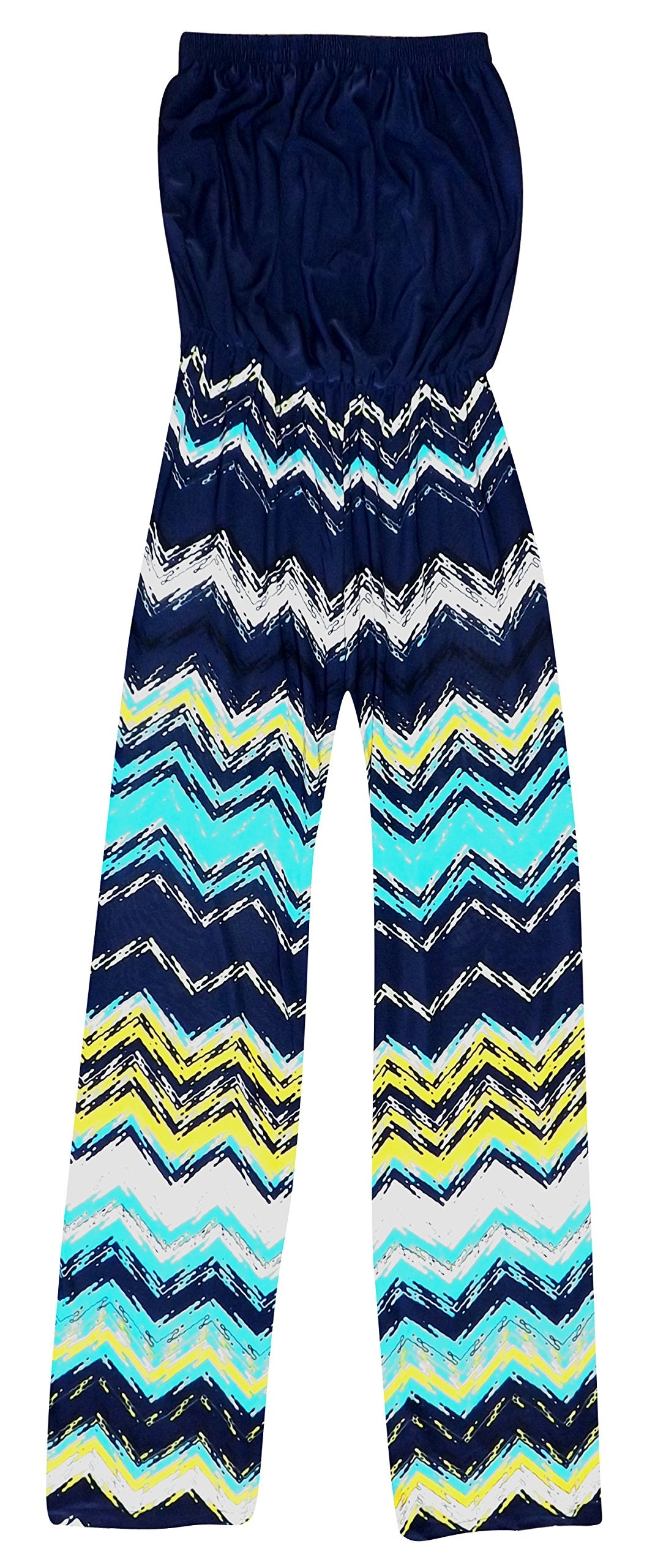 Wholesale Bulk Lot: Geometric Blouson Elastic Top Jumpsuit Romper Size S Blue
