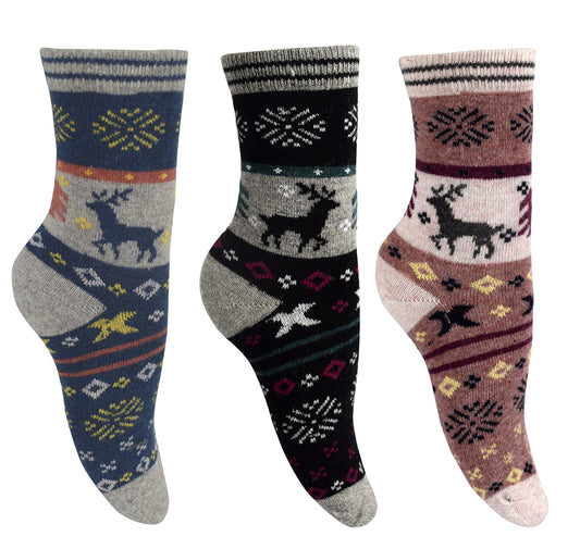 Wholesale Bulk Lot: Vintage Style Cotton Wool Knitting Colorful Crew Socks Pink Blue