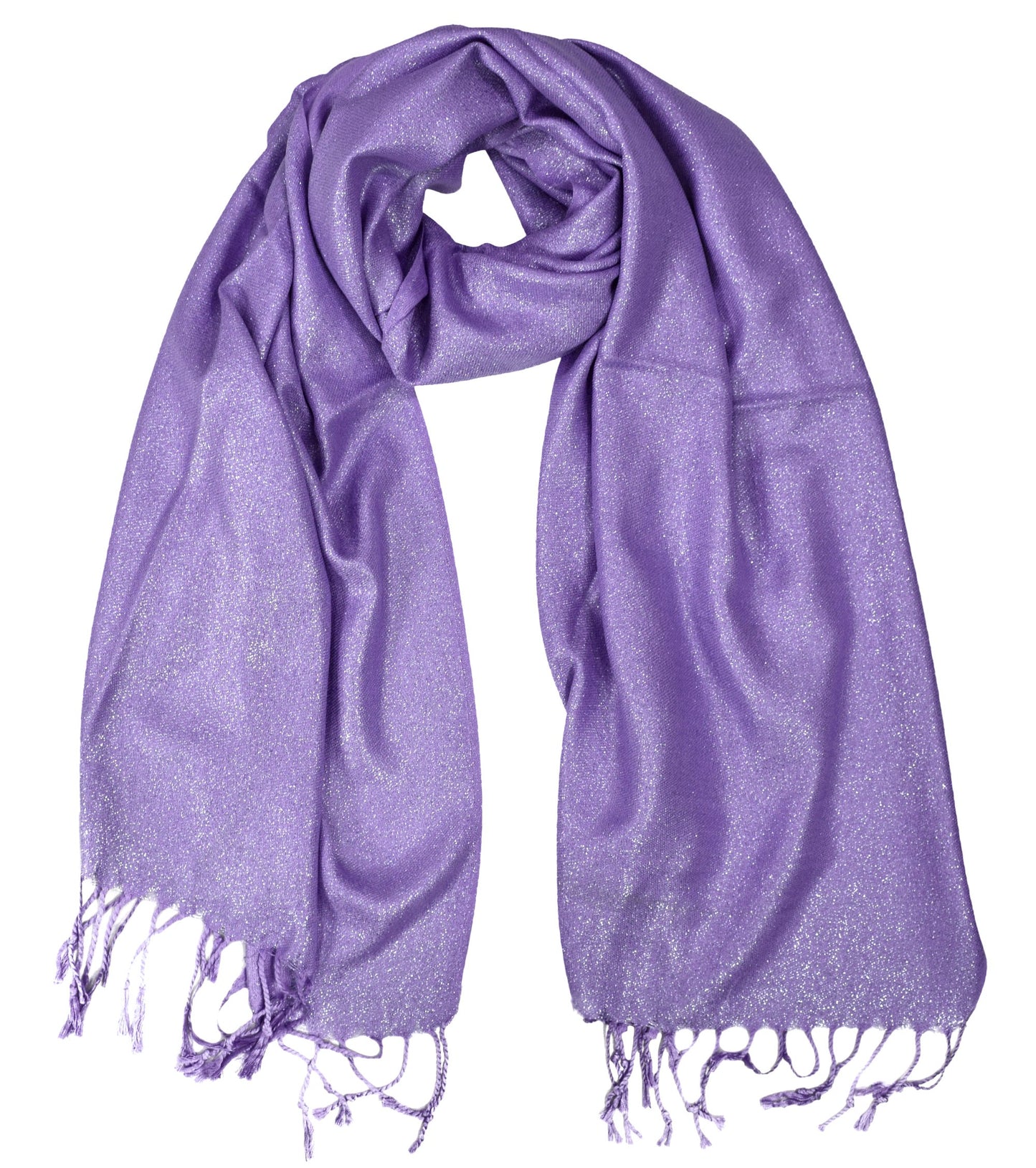 Wholesale Bulk Lot Shimmer Pashmina Shawl with Fringes Purple Scarf for Resellers