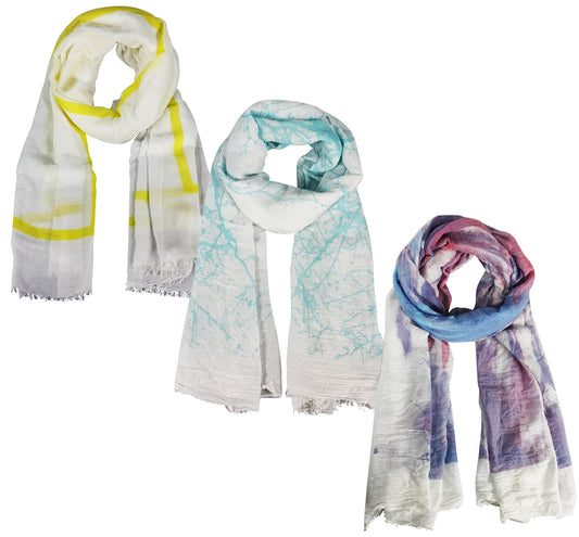 Wholesale Bulk Lot: 3 Pack Checkered Plaid Scarf Shawl Wrap Yellow Mint Purple Reseller Bundle