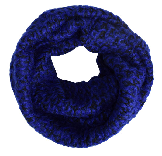 Wholesale Bulk Lot: Midnight Blue Chevron Hand Knit Chunky Infinity Loop Scarves