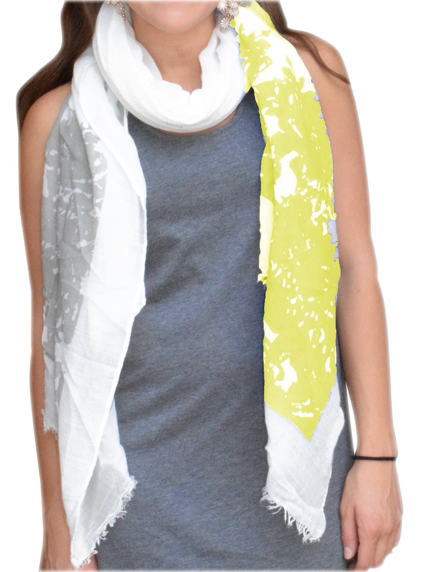 Wholesale Bulk Lot: Yellow Tree Floral Boho Fringe Scarf Wrap Reseller Pack