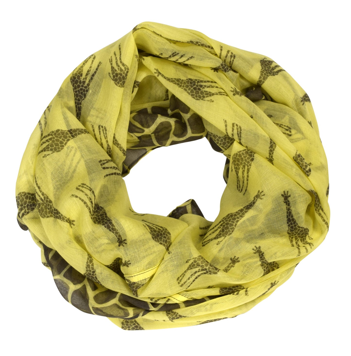 Wholesale Bulk Lot: Retro Neon Animal Print Infinity Loop Scarf Light Yellow Reseller Pack