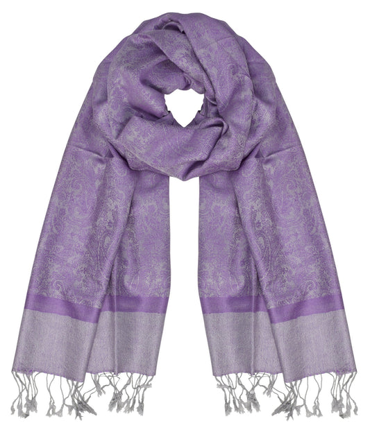 Wholesale Bulk Lot Vintage Paisley Pashmina Shawl Wrap Grape Silver for Resellers