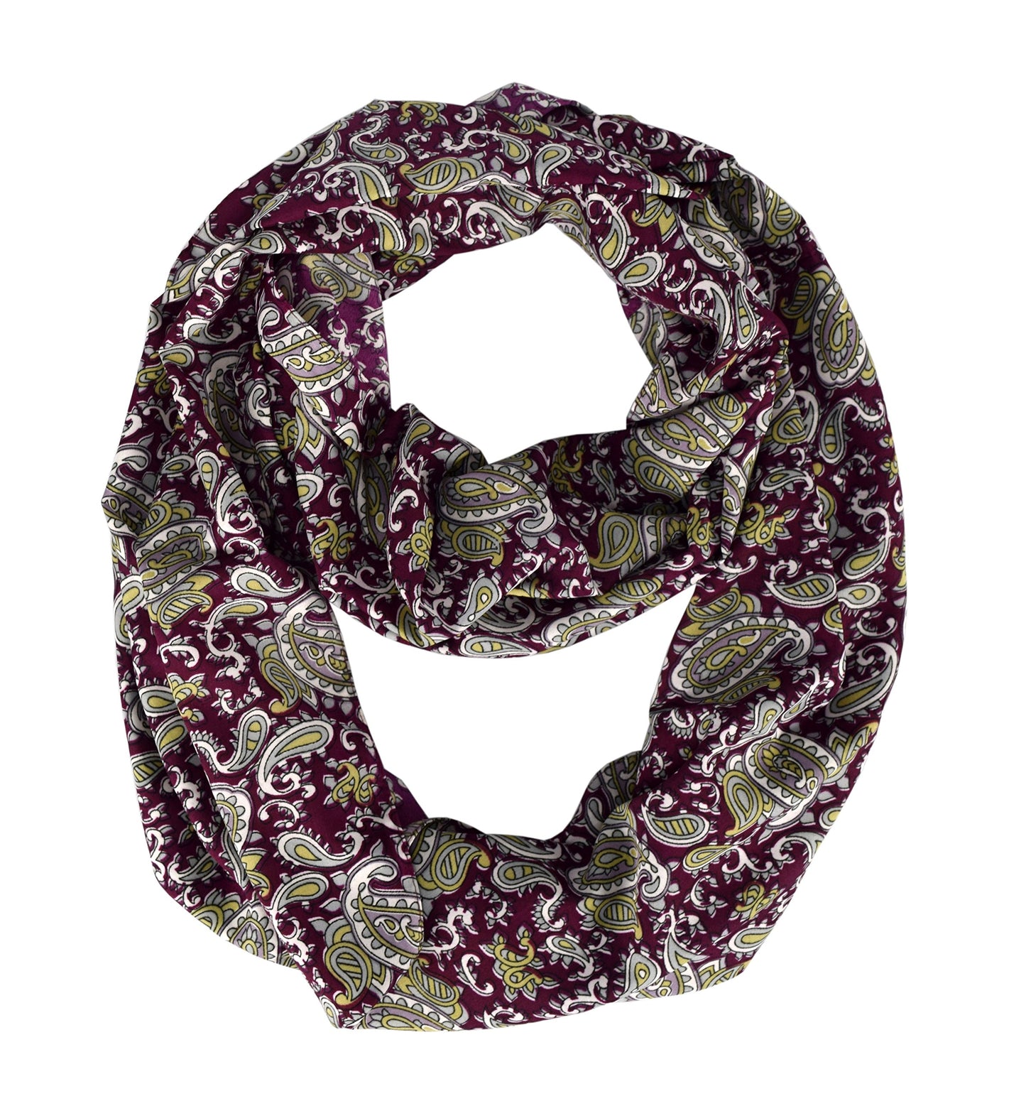 Wholesale Bulk Lot: Bohemian Paisley Infinity Scarf Maroon Graphic Summer Fashion Reseller Pack