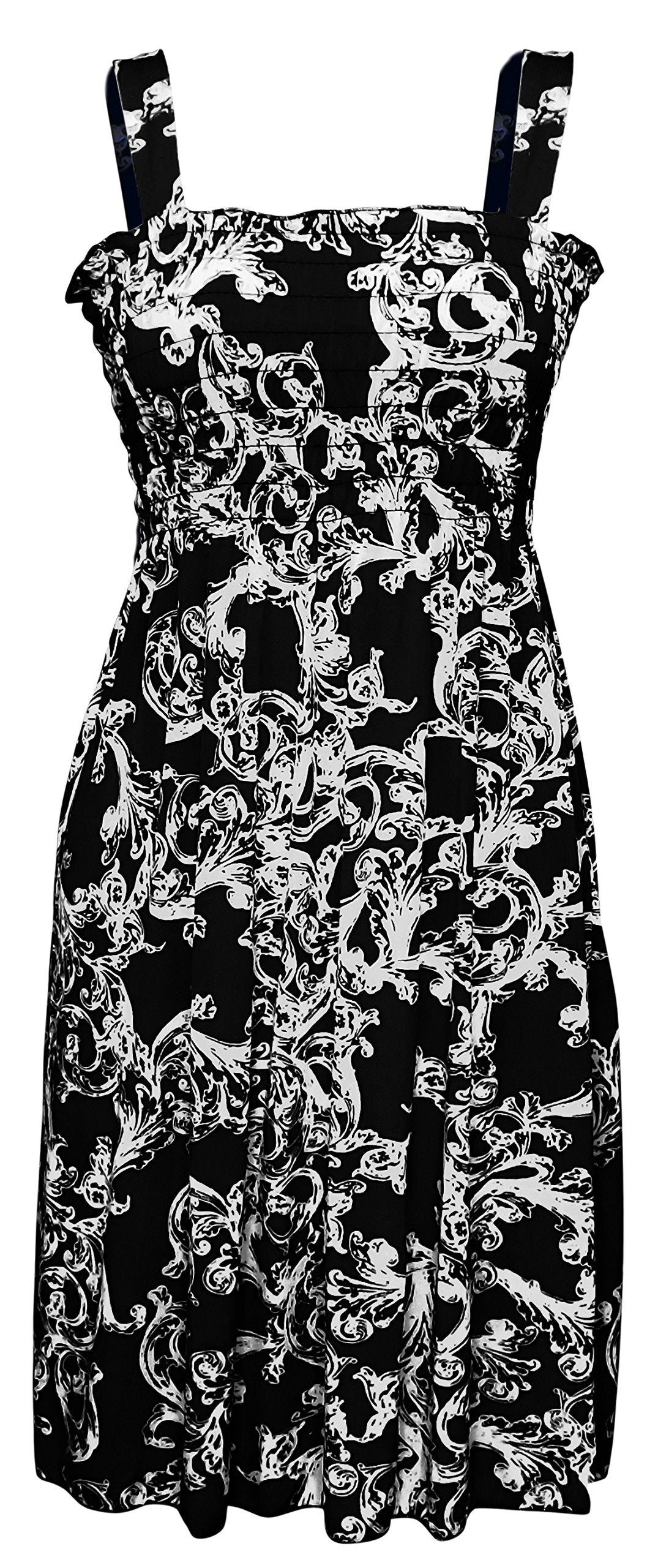 Wholesale Bulk Lot Reseller Women's Midi Multicolor Smocked Summer Dress Black L