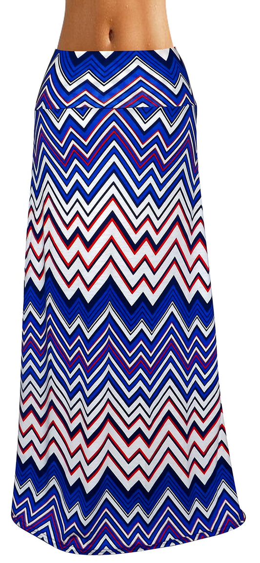 Wholesale Bulk Lot Fold Over Banded Maxi Skirt Red Blue XL Reseller Bundle