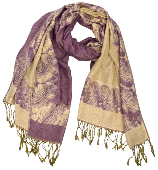 Wholesale Bulk Lot Reversible Jacquard Paisley Pashmina Shawl Wrap Dust Pink Tan for Resellers