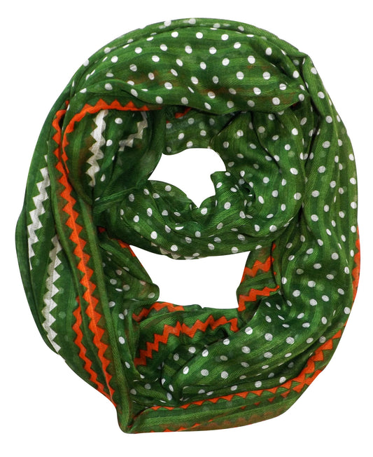 Wholesale Bulk Lot: Green Polka Dot and Chevron Sheer Infinity Loop Scarf for Resellers