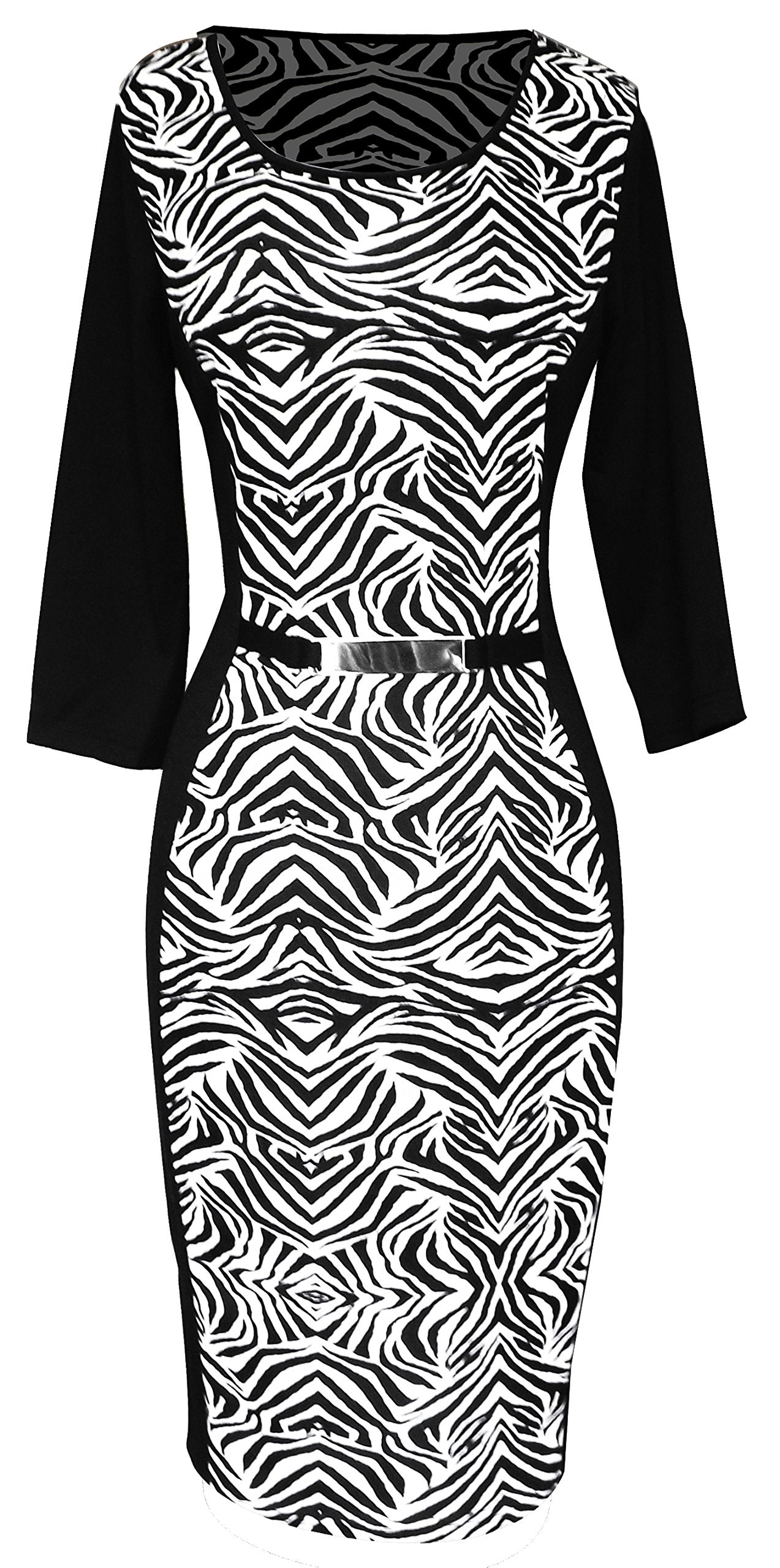 Wholesale Bulk Lot: Zebra Print 3/4 Sleeve Slimming Sheath Business Dress Medium