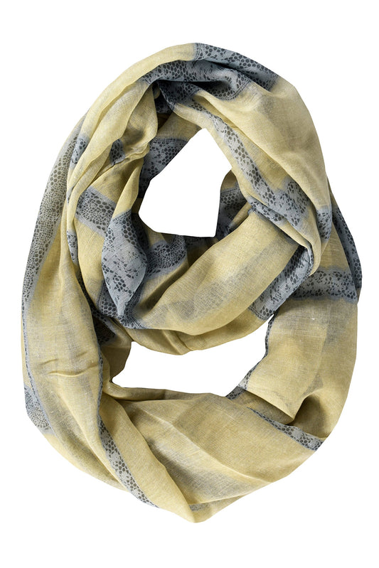 Wholesale Bulk Lot: Vintage Floral Print Lace Infinity Loop Scarf Tan Reseller Pack