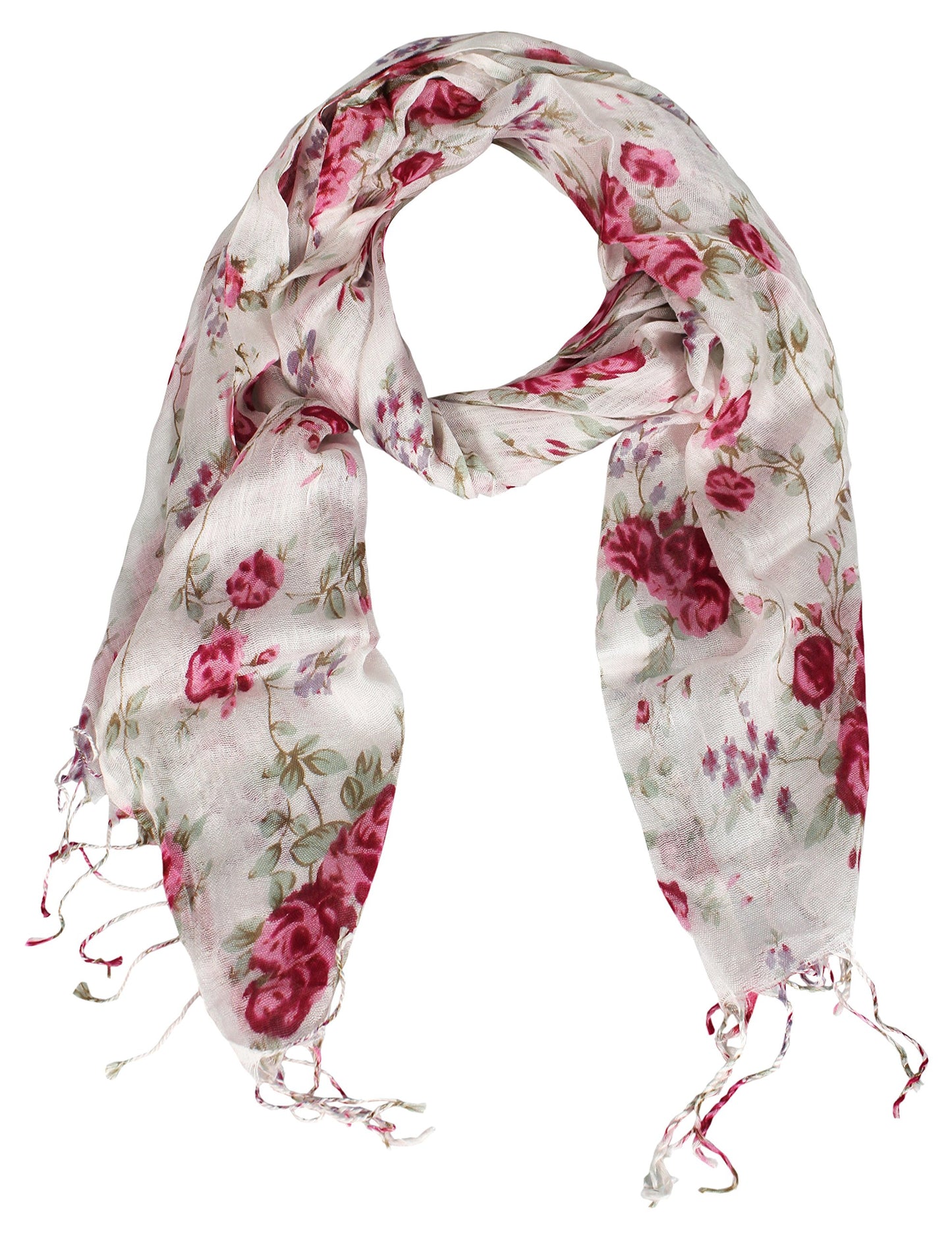 Wholesale Bulk Lot: Vintage Floral Print Pink Pashmina Scarf for Resellers