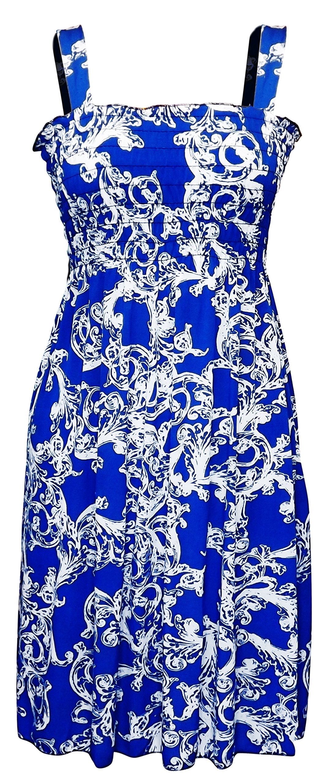 Wholesale Bulk Lot: Women's Exotic Smocked Midi Spring Summer Dress Blue Medium