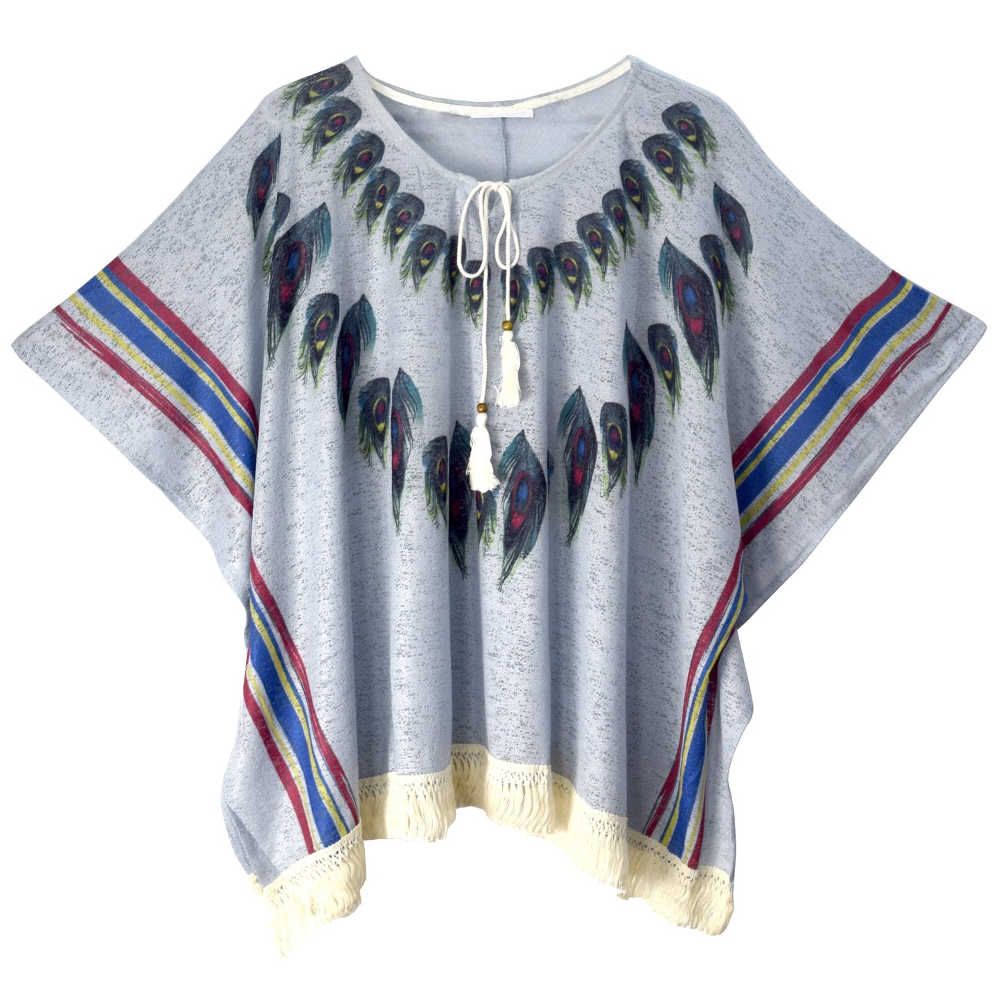 Wholesale Bulk Lot: Womens Peacock Summer Poncho Cardigan Beach Cover up Blue