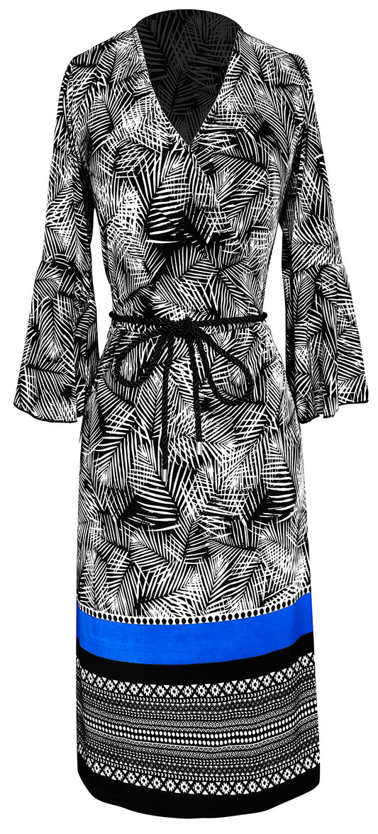 Wholesale Lot: Boho Tribal Black & White Bell Sleeve Shift Dress Size L