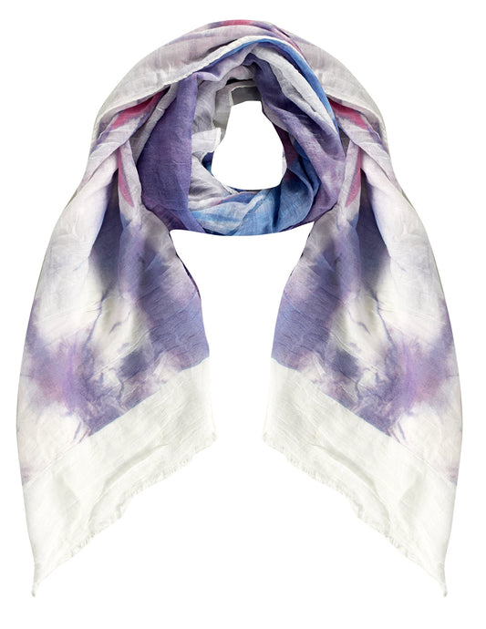 Wholesale Bulk Lot: Retro Ruffled Multicolor Tie Dye Fringe Shawl Wrap Scarf Reseller Pack