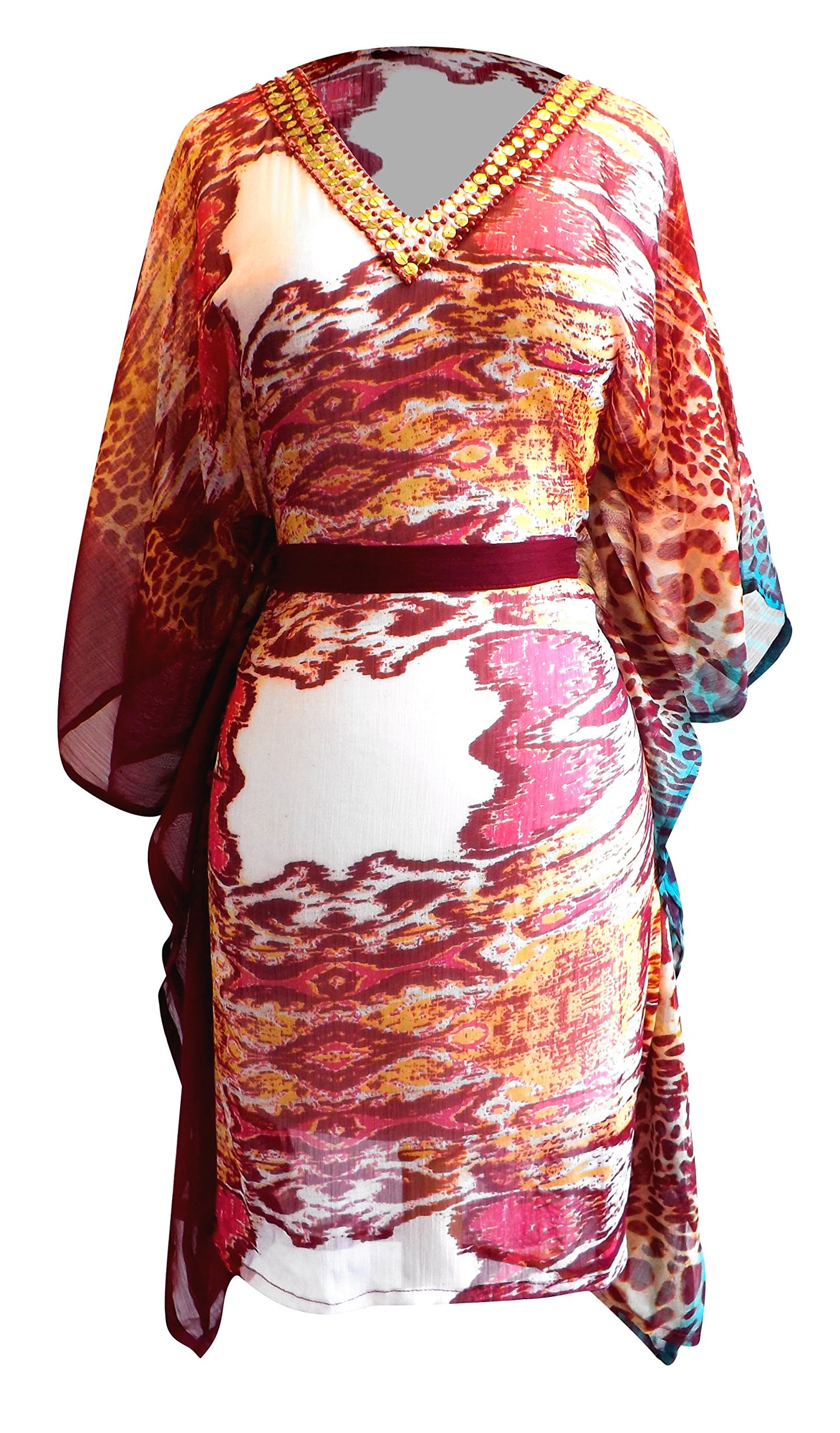 Wholesale Bulk Lot: Geometric Tribal Print Tunic Mini Dress Leopard Fuchsia Med
