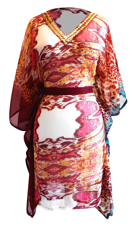Wholesale Bulk Lot: Geometric Tribal Print Tunic Mini Dress Leopard Fuchsia Med