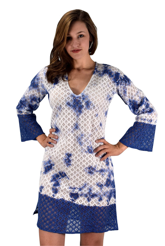 Wholesale Bulk Lot: Women's Lace Beach Bikini Cover-up Tunic Blue Small Medium