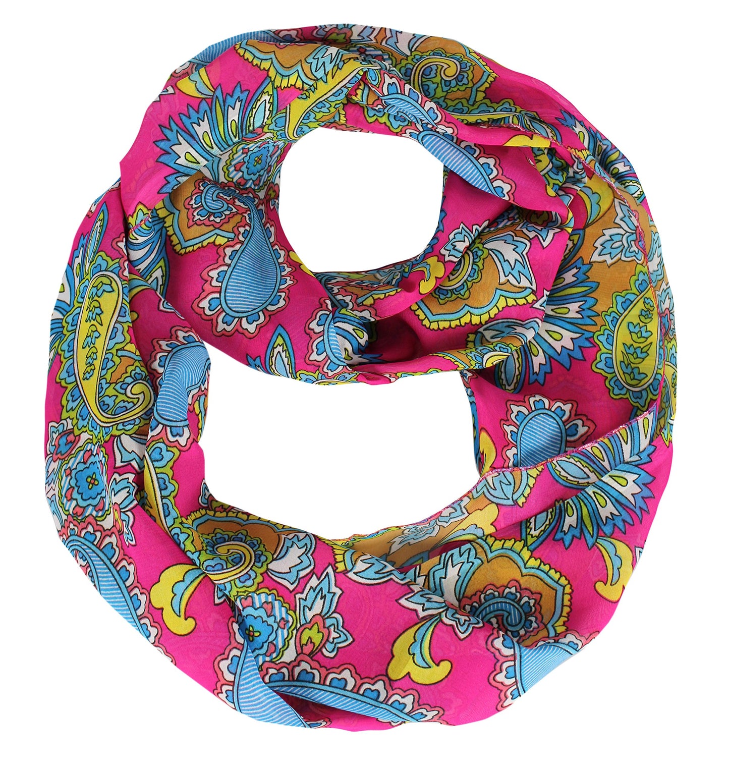Wholesale Bulk Lot: Vivid Bright Colorful Paisley Loop Scarf Reseller Pack